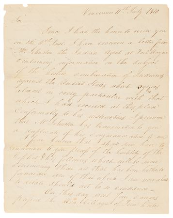 Lot #6006 William Henry Harrison (4) Letters Signed to the Secretary of War, Warning of Indian Hostilities on the Indiana Frontier - Image 8