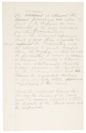 Lot #6029 George A. Custer Autograph Manuscript Signed, Preparing His Defense While Facing Court-Martial at Fort Leavenworth for Shooting Deserters: 