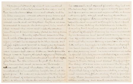 Lot #6037 Josiah Chance Autograph Letter Signed on the Battle of the Little Bighorn - 23-Page Firsthand Account, Rife with Remarks on George A. Custer's Bravery: 