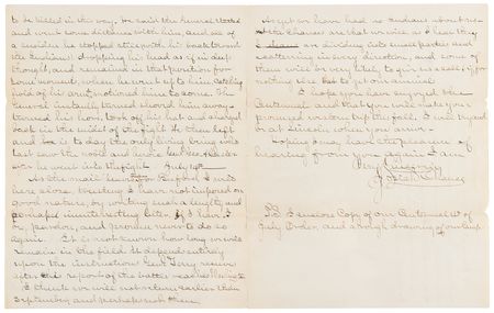 Lot #6037 Josiah Chance Autograph Letter Signed on the Battle of the Little Bighorn - 23-Page Firsthand Account, Rife with Remarks on George A. Custer's Bravery: 