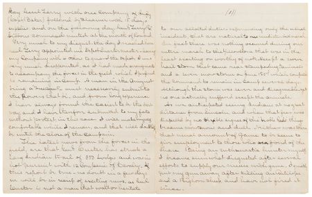 Lot #6037 Josiah Chance Autograph Letter Signed on the Battle of the Little Bighorn - 23-Page Firsthand Account, Rife with Remarks on George A. Custer's Bravery: 