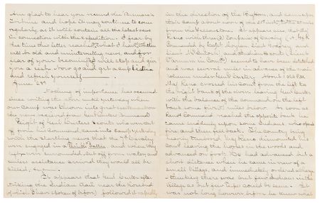 Lot #6037 Josiah Chance Autograph Letter Signed on the Battle of the Little Bighorn - 23-Page Firsthand Account, Rife with Remarks on George A. Custer's Bravery: 