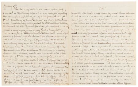 Lot #6037 Josiah Chance Autograph Letter Signed on the Battle of the Little Bighorn - 23-Page Firsthand Account, Rife with Remarks on George A. Custer's Bravery: 