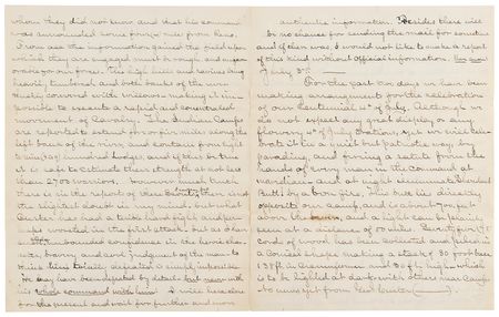 Lot #6037 Josiah Chance Autograph Letter Signed on the Battle of the Little Bighorn - 23-Page Firsthand Account, Rife with Remarks on George A. Custer's Bravery: 