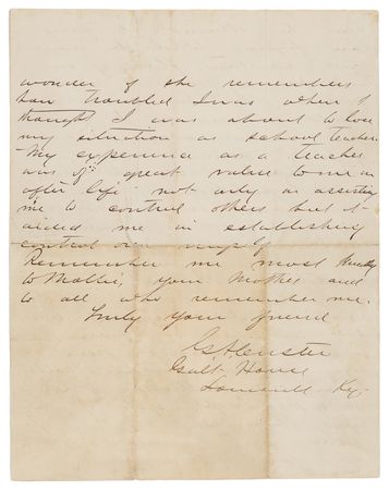 Lot #6028 George A. Custer Autograph Letter Signed on the Limitless Possibilities of the American West, Urging a Young Man to 