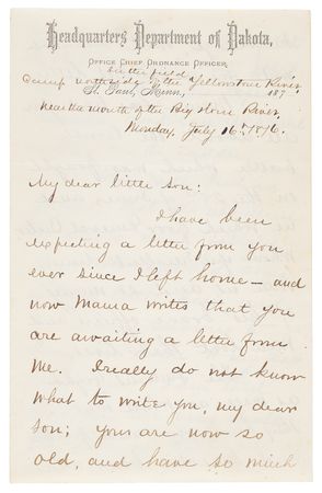 Lot #6030 George A. Custer: 1876 Little Bighorn Campaign Archive of Capt. Otho Michaelis - (29) Letters: 