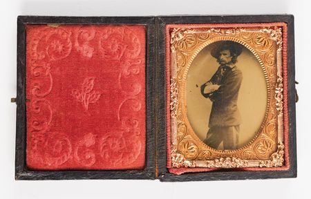 Lot #6034 George A. Custer Ninth-Plate Tintype Portrait by Mathew Brady - Image 1