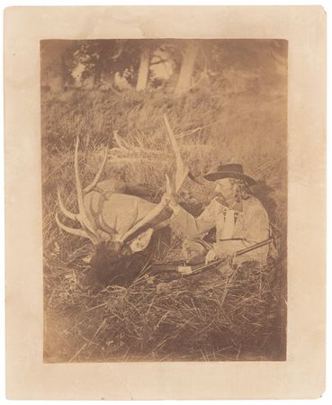 Lot #6027 George A. Custer Signed Photograph of a Prize Elk from the Yellowstone Expedition of 1873 - Image 2