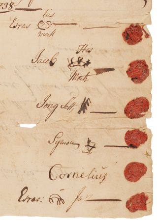 Lot #6059 Mohawk Indian Chiefs Signed Land Cession Deed, Selling New York Acreage to King George II (1738) - Image 3