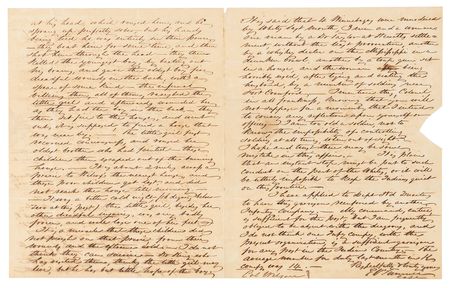 Lot #6063 Capt. E. V. Turner Autograph Letter Signed, Detailing Frontier Violence, Tensions with the Winnebago, and 