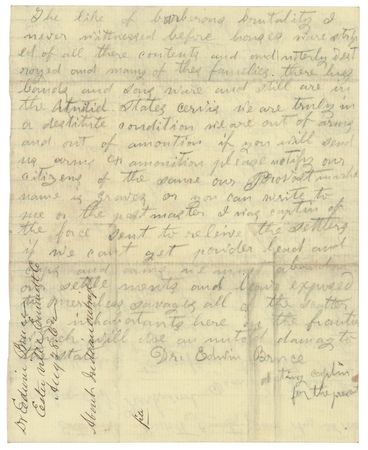 Lot #6062 Sioux Depredations: Edwin Bruce (2) Autograph Letters Signed to Gov. Samuel J. Kirkwood of Iowa on a 