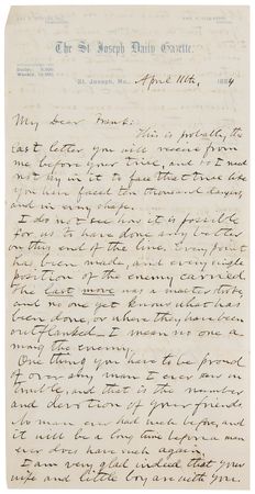 Lot #6152 James-Younger Gang: John Newman Edwards