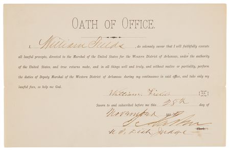 Lot #6123 Isaac C. Parker Document Signed - Oath