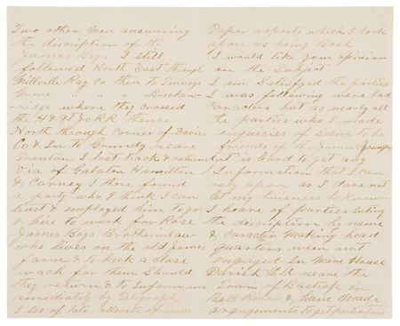 Lot #6151 James-Younger Gang: J. W. Ragsdale Autograph Letter Signed to Gov. Silas Woodson, Tracking the Outlaws: 