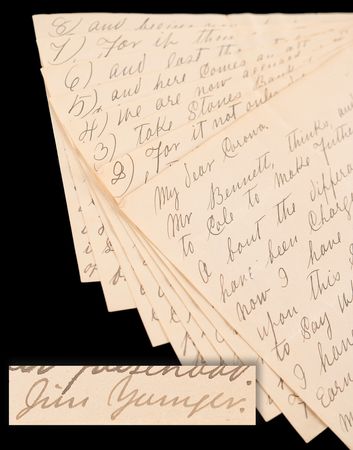 Lot #6158 Jim Younger Autograph Letter Signed,