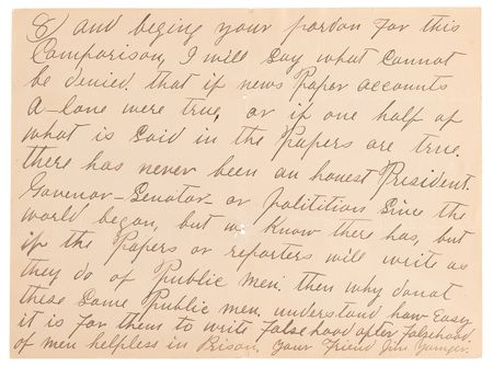 Lot #6158 Jim Younger Autograph Letter Signed, Denouncing Criminal Rumors: 