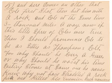 Lot #6158 Jim Younger Autograph Letter Signed, Denouncing Criminal Rumors: 