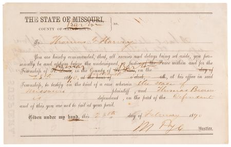 Lot #6112 Wyatt Earp Autograph Endorsement Signed as Constable of Lamar, Missouri - His First Job in Law Enforcement - Image 3
