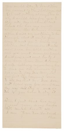 Lot #6139 Frank James Autograph Letter Signed to His Wife, from Jail in Gallatin, Missouri: 