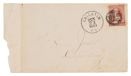 Lot #6139 Frank James Autograph Letter Signed to His Wife, from Jail in Gallatin, Missouri: 