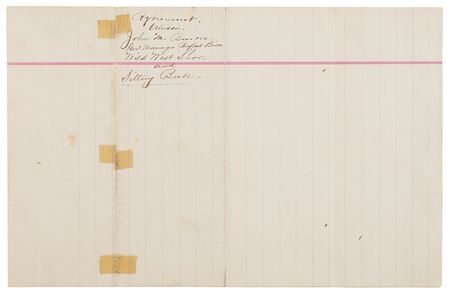 Lot #6054 Sitting Bull Rare and Historic Document Signed - His 1885 Contract to Appear in the 