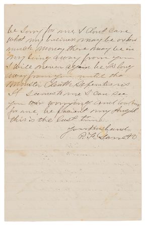 Lot #6118 Pat Garrett (2) Autograph Letters Signed to His Wife: 