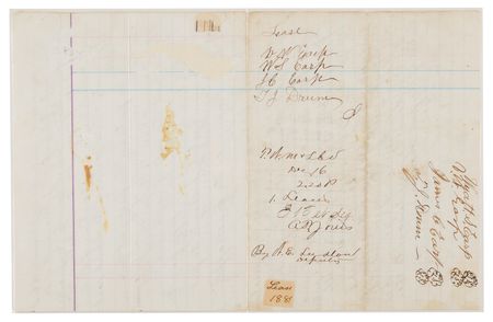 Lot #6113 Wyatt and Virgil Earp Archive: Signed Leasing Contract and Autograph Bill to the City of Tombstone - Image 3