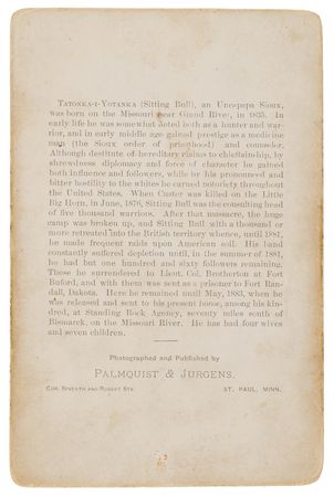 Lot #6053 Sitting Bull Cabinet Photograph by Palmquist & Jurgens - Image 2