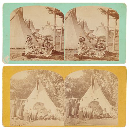 Lot #6073 Omaha Indians (2) Stereoview Photographs - Image 1