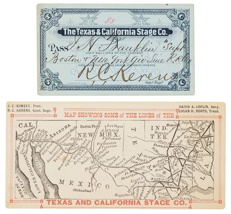 Lot #6110 Stagecoach: 1880 Texas & California