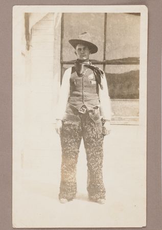 Lot #6129 Cowboy Sheriff Photograph with Gunbelt