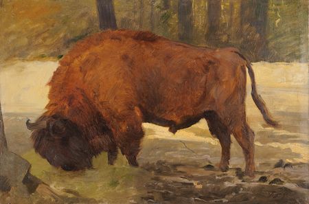 Lot #6102 Richard Friese Original Oil Painting - Buffalo - Image 2