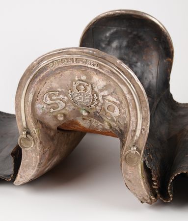 Lot #6095 Simon Bolivar 1825 Silver-Mounted Horse Saddle, Bridle, and Trunk - A Finely Detailed Presentation to 