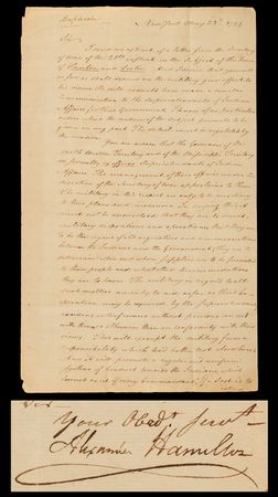 Lot #6011 Alexander Hamilton Letter Signed as