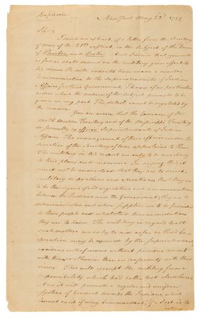 Lot #6011 Alexander Hamilton Letter Signed as Inspector General on Military Authority Over Indian Affairs (1799) - Image 2
