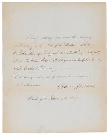 Lot #6007 Andrew Johnson Document Signed as