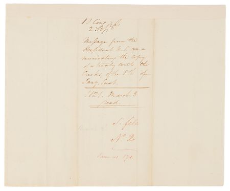 Lot #6002 James Monroe Letter Signed as President to the U.S. Congress, Forwarding a Treaty with 