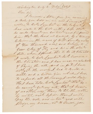 Lot #6108 David Crockett Autograph Letter Signed as a Tennessee Congressman (February 6, 1829) - Image 2
