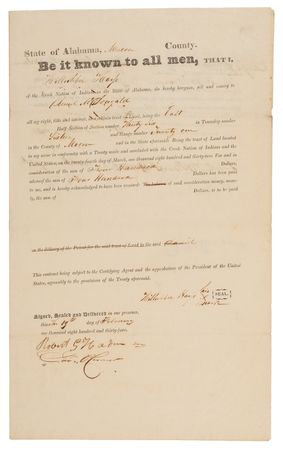 Lot #6004 Andrew Jackson Rare Presidential Endorsement Signature - Approving the Sale of Creek Nation Lands - Image 2