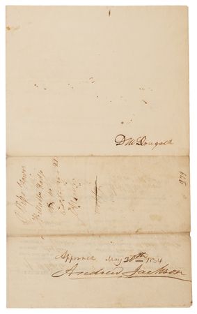 Lot #6004 Andrew Jackson Rare Presidential Endorsement Signature - Approving the Sale of Creek Nation Lands - Image 4