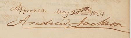 Lot #6004 Andrew Jackson Rare Presidential Endorsement Signature - Approving the Sale of Creek Nation Lands - Image 5