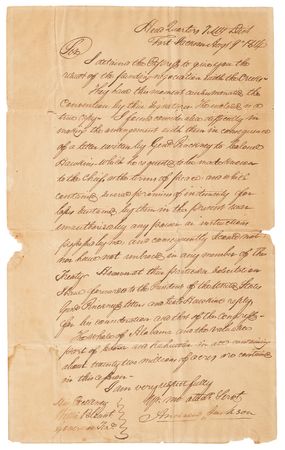 Lot #6005 Andrew Jackson Letter Signed on the 1814 Treaty of Fort Jackson - The Creek Nation Cedes 23 Million Acres in Land - Image 2