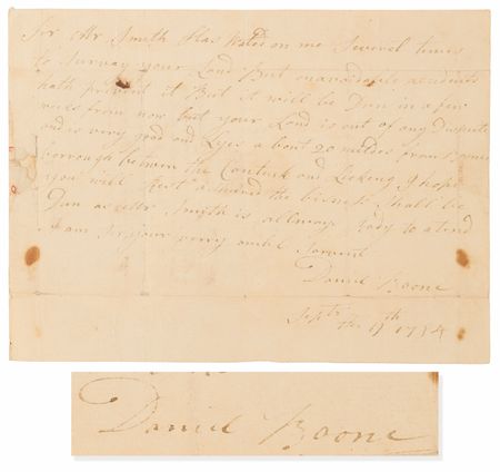 Lot #6093 Daniel Boone Autograph Letter Signed as