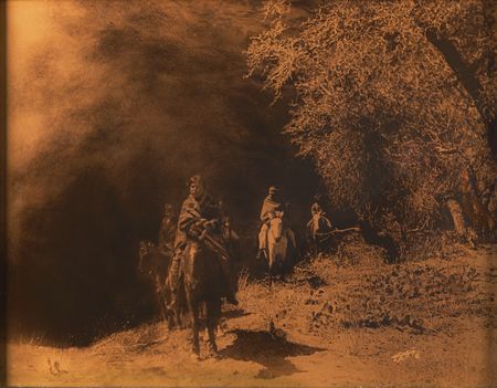 Lot #6046 Edward S. Curtis Original Goldtone Photograph - 'Out of Darkness' (ca. 1915) - Image 2