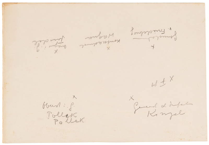 Lot 91 Hans-Georg von Friedeburg Hand-Drawn Seating Chart for the German Surrender at Lüneburg Heath (May 4, 1945)