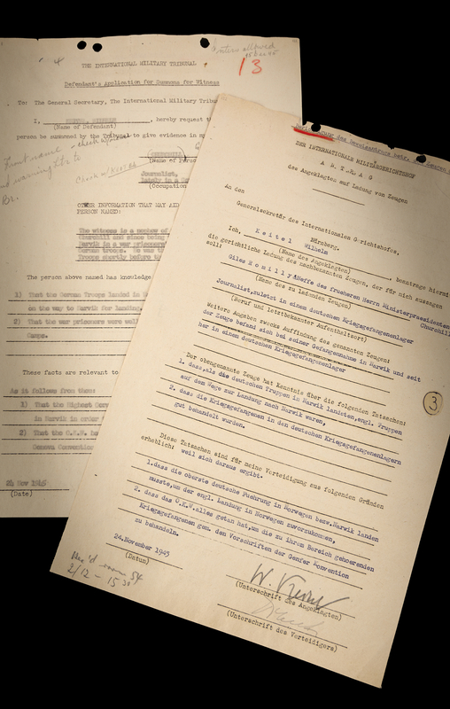 Lot 130 Nuremberg Trials: Wilhelm Keitel Document Signed, Summoning Winston Churchill's Nephew as a Witness