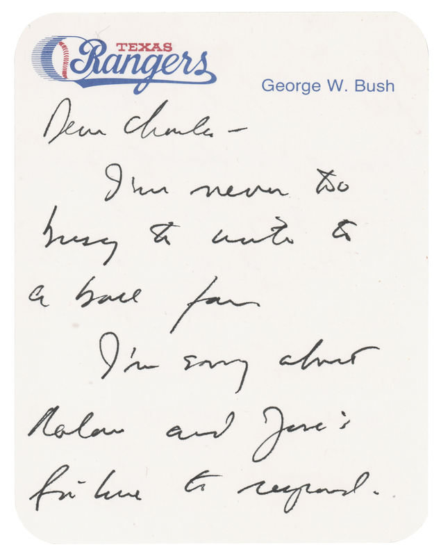 Lot 194 George W. Bush Autograph Note Signed: 