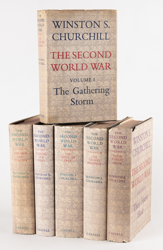 Lot 8 Winston Churchill: First Edition Set of The Second World War (6 Volumes), Signed by His Military Assistant Secretary Ian Jacob