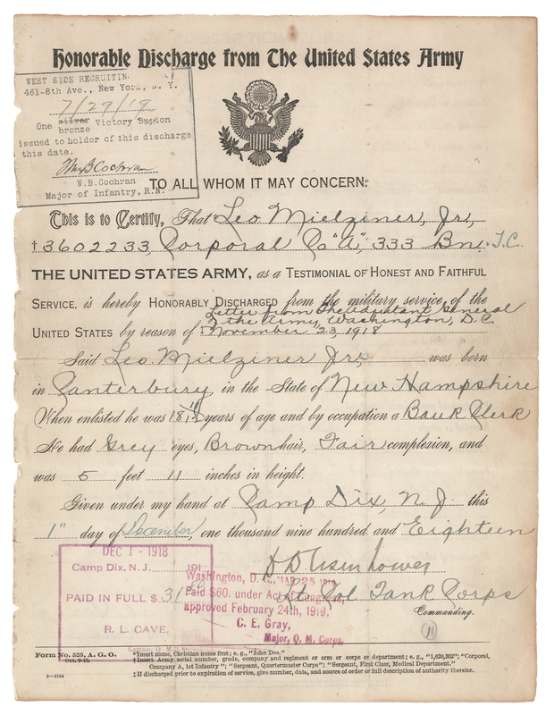 Lot 170 Dwight D. Eisenhower Early Signed 'U.S. Army Honorable Discharge' Document (December 1, 1918)