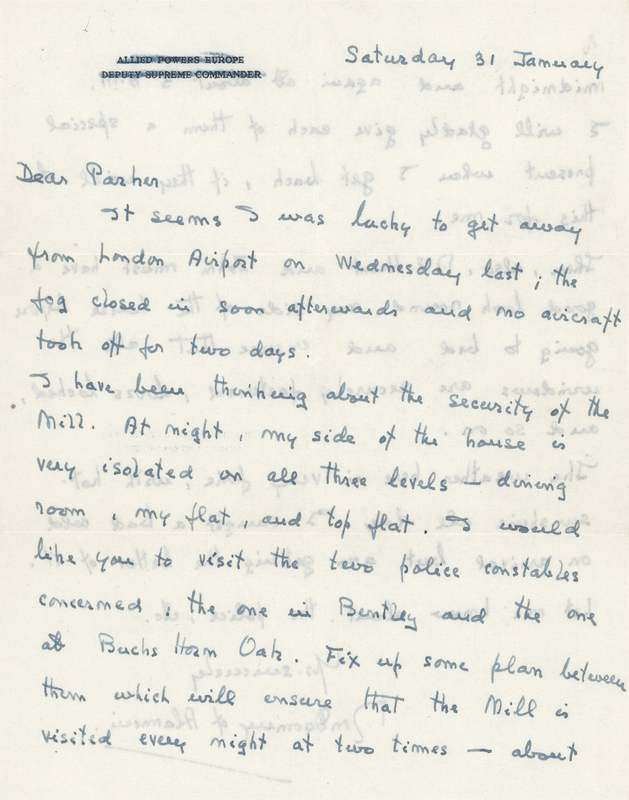 Lot 140 Montgomery of Alamein Autograph Letter Signed on Safeguarding His Home at Isington Mill